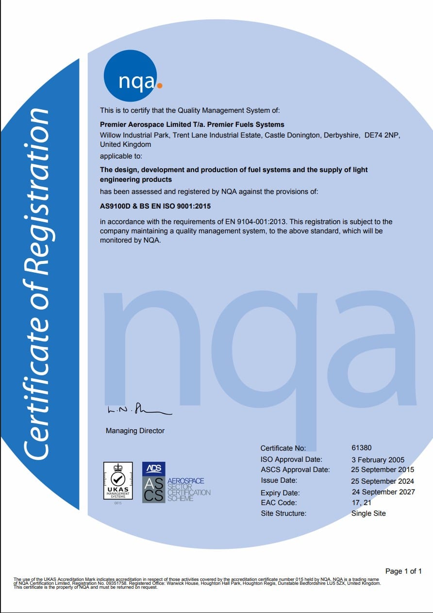 as9100 and iso9001 certificate